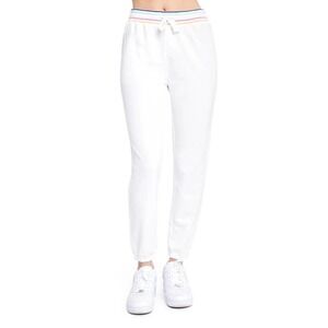 Sundown By Splendid Playa Joggers White Rainbow Waistband Women's Size S NWT